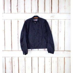 Black sporty wind breaker zipper jacket